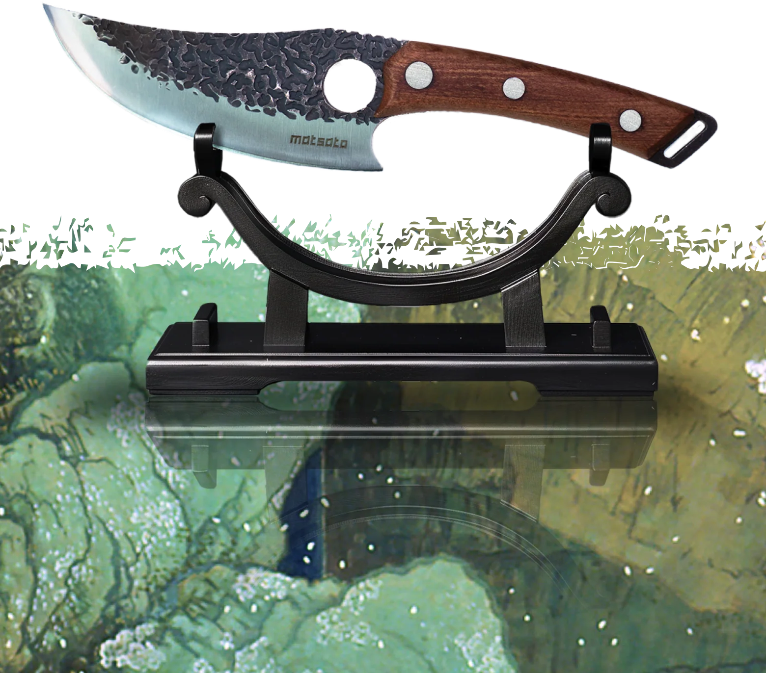 Matsato Osuren Japanese Chef Knife with pakkawood handle and ergonomic finger hole
