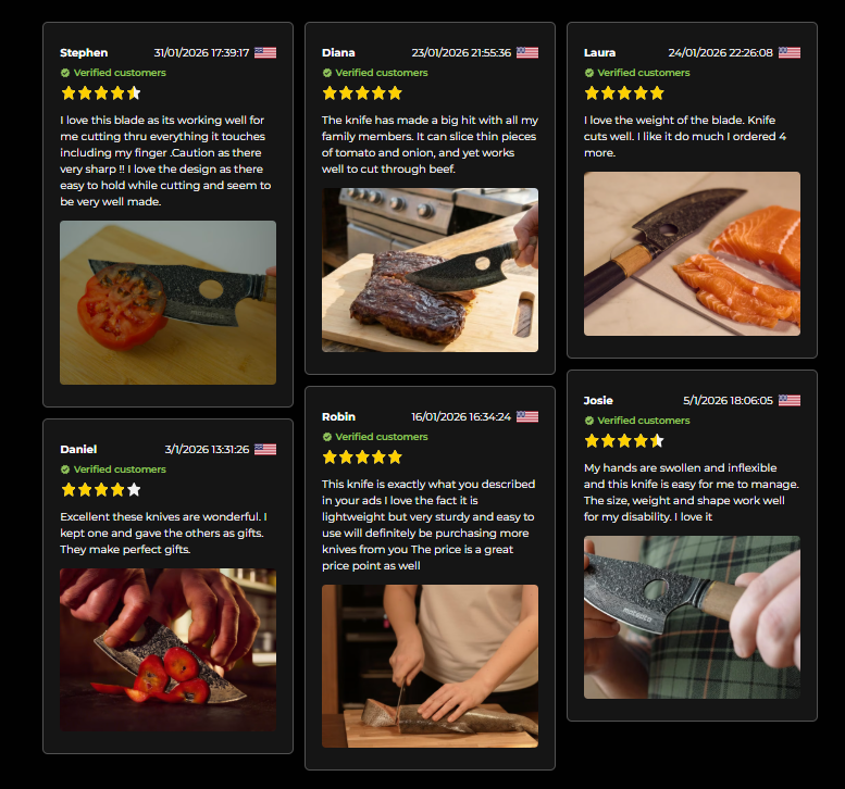 Verified customer kitchen prep reviews and photo feedback gallery